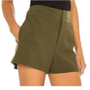 Alice + Olivia Women's Olive Green Caddy Clean Chino Shorts - Size 8
